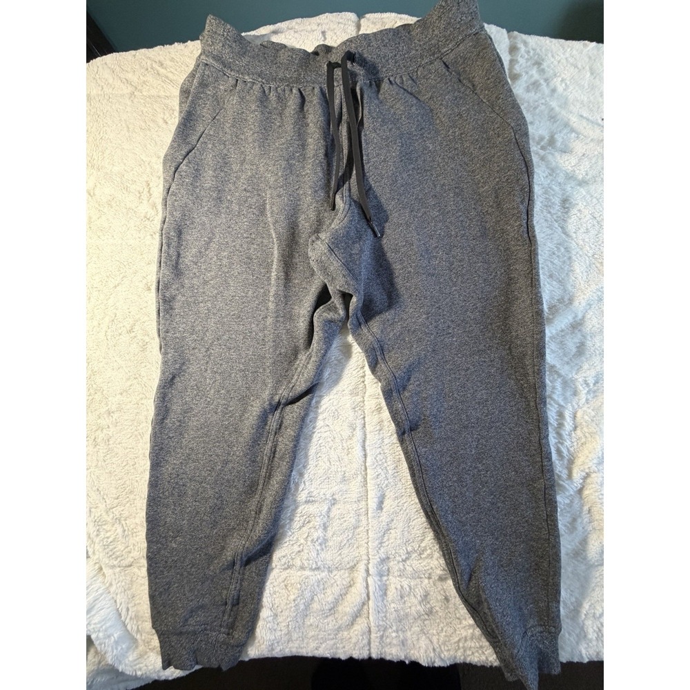 LULULEMON size 12 women's Joggers Pants ~ Heather Gray/ Drawstring/ Pockets